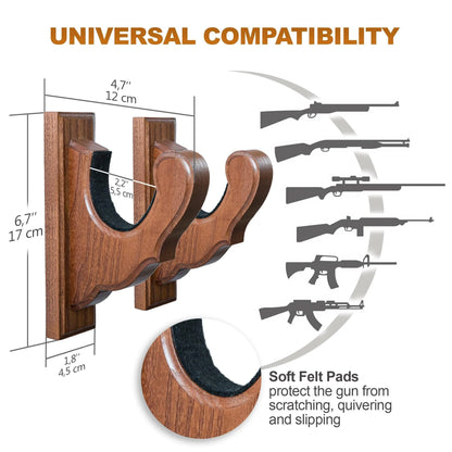 Gun Rack Wall Mount Hold up Displays Horizontal Gun Rack and Shotgun Hooks